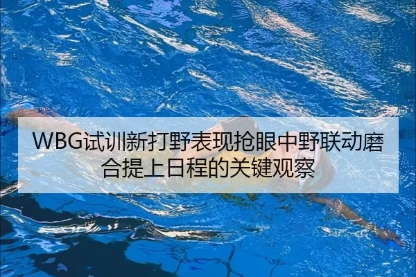 WBG试训新打野表现抢眼中野联动磨合提上日程的关键观察